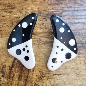 Black and White Polka Dot Earrings